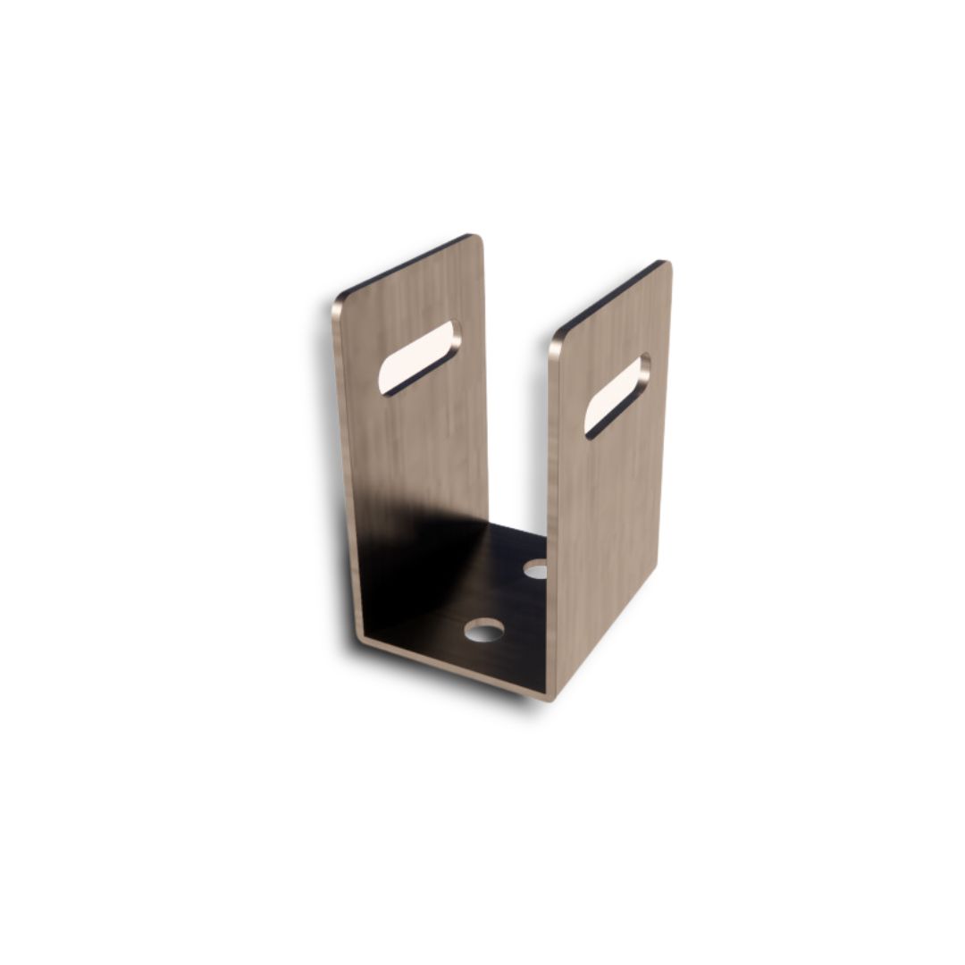 Aluminium U-bracket, 2”